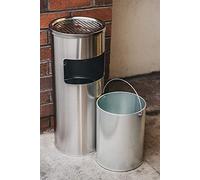 AR Free Standing Stainless Steel Metal Dust Rubbish Bin & Cigarette Ashtray Stand