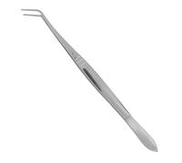 AR INTRUMED Sewing Machine Tweezer 16cm, Multipurpose Stainless Steel Tweezers, Universal Bent Tip Tweezer, Lining Handle, Curved Serrated Tip, Eyelash Extension Tweezers