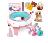 AR Knitting Machine 48 Needles, DIY Hand Knitting Loom Machine with Row Counter, Smart Rotating Round Weaving Loom Machines for Kids Adults Knit Socks Hats Scarves