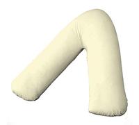 AR Luxury V Shaped Orthopedic/Nursing/Maternity Support Pillow with Complementary free Pillowcase in 18 Colors. (Cream)