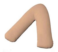 AR Luxury V Shaped Orthopedic/Nursing/Maternity Support Pillow with Complementary free Pillowcase in 18 Colors. (Latte)