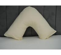 AR, Orthopedic V Pillow with Pillowcase Extra Filled Hollow Fiber for Neck Support,Maternity Pregnancy & Nursing Support V shaped Pillow with Pillowcase (Cream)