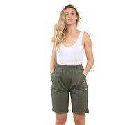 AR Paris Fashions® Ladies Cherry Berry Shorts - Women Plain 1/2 Length Stretch Fit Pull On Elasticated Waist Summer Hot Pants Short (Khaki, 14)