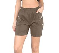 AR Paris Fashions® Ladies Cherry Berry Shorts - Women Plain 1/2 Length Stretch Fit Pull On Elasticated Waist Summer Hot Pants Short (Mocha, 10)