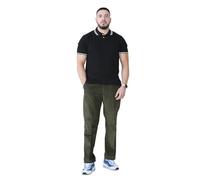 AR Paris Fashions® Mens Cotton Corduroy Trousers Expandable Waist Casual Formal Office Work Warm Cosy Smart Straight Leg Bottom Jogging Pants (Khaki, 44W-29L)