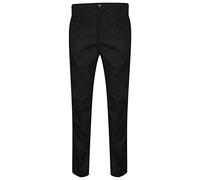 AR Paris Fashions® Mens Smart Rugby Trousers Full Elasticated Stretch Waist Band Casual Workwear Straight Leg Formal Office Work Bottom Pants (Black, 48W-27L)