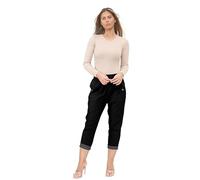 AR Paris Fashions® Women Cherry Berry Turn Up Stripe Cropped 3/4 Length Trouser, Ladies Stretch Fit Elasticated Waist Summer Short Pants (Black, 14)