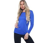 AR Paris Fashions® Women Ladies Long Sleeve Round Neck Plain Top Stretchy Casual Summer T-Shirts Basic Slim fit Tee Tops (Royal Blue, 20-22)