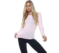 AR Paris Fashions® Women Ladies Long Sleeve Round Neck Plain Top Stretchy Casual Summer T-Shirts Basic Slim fit Tee Tops (Nude, 8-10)