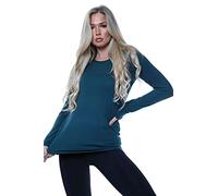 AR Paris Fashions® Women Ladies Long Sleeve Round Neck Plain Top Stretchy Casual Summer T-Shirts Basic Slim fit Tee Tops (Teal, 20-22)