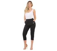 AR Paris Fashions® Women's Cherry Berry Capri Trousers - Ladies Plain Cropped 3/4 Length Italian Trouser Elasticated Waist Stretch Fit Summer Bottoms Pants (Navy, 20)