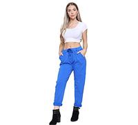 AR Paris Fashions® Women's Plain Magic Trousers - Ladies Italian Yoga Pants Lagenlook Jogger Active Casual Stretchy Joggers Pant (Royal Blue, 16-20)