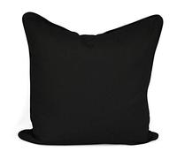 AR Plain Dyed 100% Cotton Cushion Cover Size 16"x16", 18"x18", 20"x20" (16"x16", BLACK)