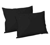 AR Plain Dyed PolyCotton Pair Pack of Housewife Pillow Cases Colour Black