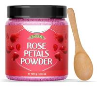 AR Pure & Natural Rose Petal Powder for Skeen & Hair Supports Tanning & Glowing Skeen Face Pack Mask with Wooden Spoon - 100g | 3.5 Oz