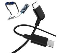 AR Smart Glasses USB-C Charging Data & Power Supply Cable, 1.2M / 3.9FT - Compatible with XREAL Air/One, VITURE Pro XR, and More; 125° Ergonomic 18-Core, 20Gbps USB 3.2 Gen2, Ultra-Slim 2.6mm