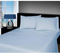 AR Textile 100% Brushed Cotton Thermal Flannelette Fitted Sheet 25CM/10 in, Warm Luxury Sheets in 7 colors (Lt. Blue, King)