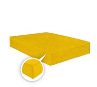 AR Textile Luxury Soft Brushed Cotton Thermal Flannelette Fitted Sheet 25CM/10 in, Warm Luxury Sheets in 7 colors, Fitted Sheet in (Mustard, Single)