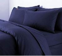 AR Textile Premium Quality Luxury Plain Dyed Poly Cotton Duvet/Quilt Cover in Single,Double,King, Super king Size, Non Iron, Easy Care Duvet Cover (Navy Blue, Double)