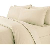 AR Textile Premium Quality Luxury Plain Dyed Poly Cotton Duvet/Quilt Cover in Single,Double,King, Super king Size, Non Iron, Easy Care Duvet Cover (Cream, Double)