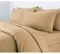 AR Textile Premium Quality Luxury Plain Dyed Poly Cotton Duvet/Quilt Cover in Single,Double,King, Super king Size, Non Iron, Easy Care Duvet Cover (Latte/Biege, King)