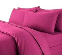 AR Textile Premium Quality Luxury Plain Dyed Poly Cotton Duvet/Quilt Cover in Single,Double,King, Super king Size, Non Iron, Easy Care Duvet Cover (Fuchsia, Single)