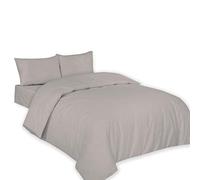 AR Textile Premium Quality Luxury Plain Dyed Poly Cotton Duvet/Quilt Cover in Single,Double,King, Super king Size, Non Iron, Easy Care Duvet Cover (Grey, Double)