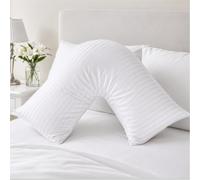 AR Textile Satin Stripe V- Shaped Pillowcase White 74x34 cm Aprrox-Thread Count 300-100% Egyptian Cotton-Soft & Comfy Cover Only