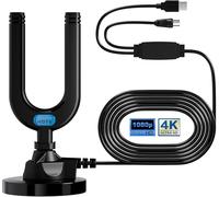AR TV Aerial, Indoor TV Aerial for Smart TV with Signal Booster High Gain Freeview Outdoor Antenna for 4K 1080P HDTV & VHF UHF DAB Radio with 26Ft Coax Cable