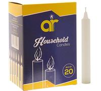 AR Unscented White Household Candles 11.8cm - Pack of 20 - Shabbos/Shabbat Candles for Emergency, Power Cuts, Home Use, Prayer, Vigil, Church, Decoration, Long Burn, Utility & Everyday Use