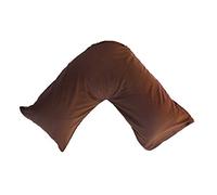 AR V shaped pillowcase cover Polycotton Back & Neck Support Orthopaedic Pregnancy/Nursing V Pillowcase cover only (Chocolate)