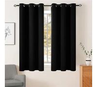 AR Ware Black Blackout Curtains - 2 Panels Drapes Eyelet Thermal Curtains for Living Room and Bedroom - Energy Saving - Soundproof lightweight curtains (46 x 54 inches)