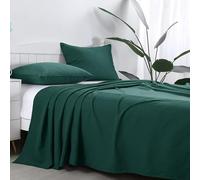 AR Ware Flat Sheets Double 100% Egyptian Cotton 300 TC- Breathable and Fade Resistant - Non Iron Hotel Quality Flat Bed Sheet (230 x 255cm, Emerald)