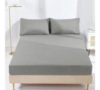 AR Ware King Fitted Sheet non Iron Wrinkle, 25cm Deep Ultra Soft Microfiber Elastic Fitted Bed Sheets easy care, Fade Resistant (Grey)