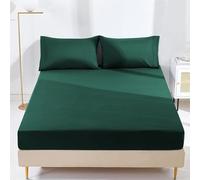 AR Ware King Fitted Sheet non Iron Wrinkle, 25cm Deep Ultra Soft Microfiber Elastic Fitted Bed Sheets easy care, Fade Resistant (Emerald)