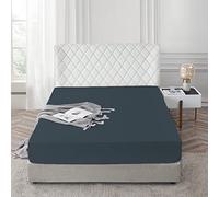 AR Ware King Size Bedding Fitted Sheets 100% Egyptian Cotton 300 TC, Breathable Extra Deep Fitted King Size Sheet, Hotel Quality 30 Cm (Charcoal)