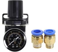 AR2000-02 Pneumatic Pressure Regulator G1/4'' with Pressure Gauge - Adjustable Regulating Valve for Compressors(AR2000-02 PC10-02)