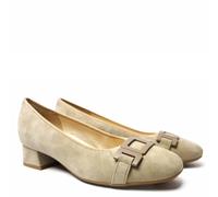 ARA BALLERINA IN LEATHER REMOVABLE FOOTBED MEDIUM HEEL