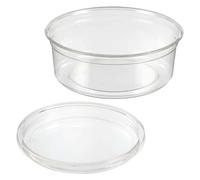 ARA CHOICE 8oz Clear Plastic Round Deli Food/Soup Chutney Sauce Leakproof Reusable Storage BPA Free Meal Prep Container Cup Jelly Shot Tubs Pots With Lids Takeaway 5/10/20/50/100/200/500x (20)