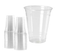 ARA CHOICE Clear Disposable Plastic Smoothie Milkshake Pint Hot & Cold Drink Round Glasses Cups 9/12/16oz (200, 16oz/400ml (Large))