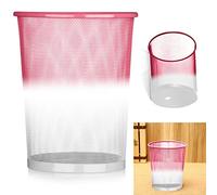ARA CHOICE Colourful Mesh Waste Bins Rubbish Paper Wastebasket Trash Can Dustbin For Home Office Durable and easy to use Recycling Bin for Bedrooms Multi Colour. (Rose Pink)