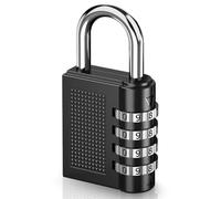 ARA CHOICE Combination Number Locks 4 Digit Padlock Locker Lock Home Office Travel Luggage Padlocks with Code Outdoor Heavy Duty Weatherproof for School Gym Cabinet Garage Gate Shed (Black)
