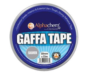 ARA CHOICE CROMAR - AlphaChem Gaffa Tape | Silver - 50mm x 33m | Heavy Duty Fabric Cloth Tape | Super Sticky Gaffa Tape with High Adhesion & Moisture Resistance