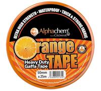 ARA CHOICE CROMAR - AlphaChem Orange Heavy Duty Gaffa Tape | 50mm x 25m | Gaffer Tape Super Sticky & Waterproof Gaffa Tape | Ultra High Tack Adhesive for Polythene - Brick - Metal - & More