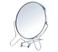 ARA CHOICE Double-Sided Mirror - 12cm Diameter | 3x Magnifying Vanity Tabletop | Lightweight Silver Folding Design | Portable Travel-Friendly Cosmetic