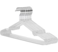 ARA CHOICE Premium Rubber Coated Metal Coat Hangers Heavy Duty Adult Space Saving Hanger Rack Rails Thin and Non-Slip Chrome For Clothes Garment Wardrobe Organiser Trouser Coat Suit (5, White)