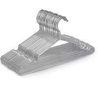 ARA CHOICE Premium Rubber Coated Metal Coat Hangers Heavy Duty Adult Space Saving Hanger Rack Rails Thin and Non-Slip Chrome For Clothes Garment Wardrobe Organiser Trouser Coat Suit (20, Grey)