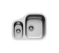 ARA CHOICE Twin 1.5 Bowl Stainless Steel Reversible 2 Double Kitchen Sink Left Hand Small Bowl Drainer Waste Plumbing Kit with Drainer & Inset Wastes Set