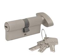 Ara India 6 PIN Thumb Turn Lock Cylinder 70mm-35/35T, Full Brass Body with 3 Brass Keys, Satin Finish, Durable Door Lock.