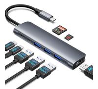 ARA INDIA 8-in-1 Docking Station- HDMI 4K@30Hz, USB-A 3.0 (5Gbps), USB-C Data (480Mbps), USB-C 100W PD Charging, SD/TF Card Reader - Multiport Adapter for Laptop, Windows, Monitor.